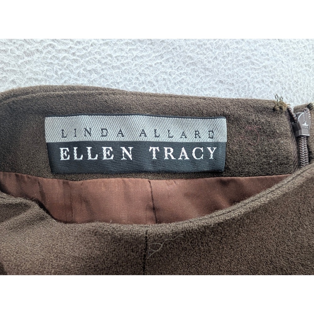 Linda Allard Ellen Tracy 100% Pure Wool Skirt Size 4 Pencil Office Career Korea - Picture 2 of 10